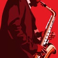 Abstract music illustration with saxophone player Royalty Free Stock Photo