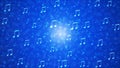 Abstract Music Notes Blast in Blurry Blue Background Royalty Free Stock Photo
