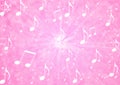 Abstract Music Notes Blast in Blurry Grungy Light Pink Background Royalty Free Stock Photo