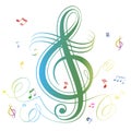 Abstract music notes colorful background Royalty Free Stock Photo