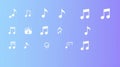Abstract Music Notes Pattern on Blue Purple Gradient Background Royalty Free Stock Photo