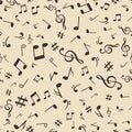 Abstract music notes seamless pattern background vector illustration for your design Royalty Free Stock Photo