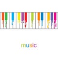 Abstract music poster. Colored piano with flowing keys Royalty Free Stock Photo