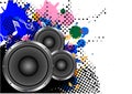 Abstract music speaker design vector background with copy-space for your design Royalty Free Stock Photo