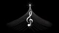Abstract Music Tree with Treble Clef and Star on Black Background Royalty Free Stock Photo