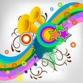 Abstract music tube background with splash