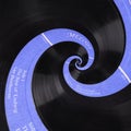 Abstract music vinyl disc spiral fractal background. Retro music vinyl disc abstract fractal. Vintage musical conceptual image Royalty Free Stock Photo