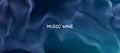 Abstract music wave background with glowing 3D dots, dynamic soundwave visualization, digital equalizer effect, and