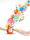 Abstract musical background with guitar Royalty Free Stock Photo