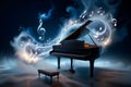 abstract musical background with piano and notes Royalty Free Stock Photo
