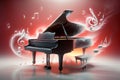 abstract musical background with piano and notes Royalty Free Stock Photo