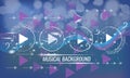 Abstract musical futuristic background with arrows and bokeh effect. Vector background. Blue color Royalty Free Stock Photo