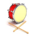 Abstract musical instrument concept drum with pair of drumsticks