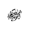 Abstract Musical Notes Design Element for Graphic Art Royalty Free Stock Photo