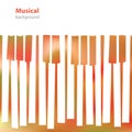 Abstract musical piano keys - business card - blank background