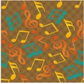 Abstract musical seamless pattern. Royalty Free Stock Photo
