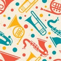 Abstract musical seamless pattern. Royalty Free Stock Photo