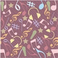 Abstract musical seamless pattern. Royalty Free Stock Photo