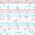 Abstract musical seamless pattern. Royalty Free Stock Photo
