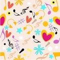 Abstract musical seamless pattern. Royalty Free Stock Photo