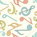 Abstract musical seamless pattern. Royalty Free Stock Photo