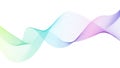 Abstract musical wave element of colored lines on white background for design. Vector illustration of smooth ribbon dynamics. EPS Royalty Free Stock Photo