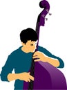 Abstract musician and bass Royalty Free Stock Photo