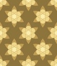 Abstract muslim gold flowers seamless pattern.