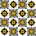 Abstract mustard pattern with rhombuses and uneven colors