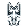 Abstract mystic coyote head, vector illustration