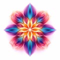 Abstract Mystical Flower: Vibrant Spectrum Colors And Symmetrical Balance Royalty Free Stock Photo