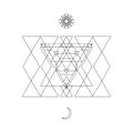 Abstract mystical geometry symbol. Vector linear alchemy, occult and philosophical sign.