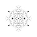 Abstract mystical geometry symbol. Vector linear alchemy, occult and philosophical sign.