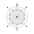 Abstract mystical geometry symbol. Vector linear alchemy, occult and philosophical sign.