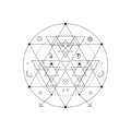 Abstract mystical geometry symbol. Vector linear alchemy, occult and philosophical sign.