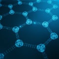 Abstract nanotechnology hexagonal geometric form close-up, concept graphene atomic structure, concept graphene molecular