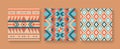 Abstract native american seamless pattern set