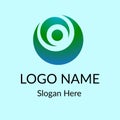 Abstract Natural Green Colored Logo Design Template.