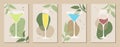 Abstract natural summer backgrounds with alcoholic cocktails glasses in pastel colors. Vector illustration, set of vertical Royalty Free Stock Photo