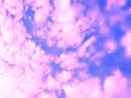 Abstract nature background of colorful pastel puffy & fluffy soft clouds on beautiful vivid & vibrant blue sky in morning sunlight Royalty Free Stock Photo