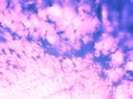 Abstract nature background of colorful pastel puffy & fluffy soft clouds on beautiful vivid & vibrant blue sky in morning sunlight Royalty Free Stock Photo