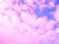 Abstract nature background of colorful pastel puffy & fluffy soft clouds on beautiful vivid & vibrant blue sky in morning sunlight Royalty Free Stock Photo
