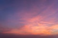 Abstract nature background. Dramatic blue sky with orange colorful sunset clouds in twilight time Royalty Free Stock Photo