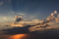 Abstract nature background. Dramatic and moody dawn, cloudy sunset sky Royalty Free Stock Photo