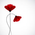 Abstract nature background. Red poppy flowers. Royalty Free Stock Photo