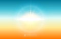 Abstract nature blurred sky background summer sunlight with flare sun. Royalty Free Stock Photo