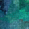 Nature marble plastic stony mosaic tiles texture background with black grout - dark indigo, teal, pine, mint, turquoise, Royalty Free Stock Photo