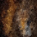 Nature marble plastic stony mosaic tiles texture background with black grout - tan beige grey brown umber tawny cinnamon