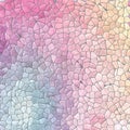 Marble plastic stony mosaic tiles texture background with gray grout - light pastel full color spectrum Royalty Free Stock Photo