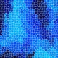 Nature marble plastic stony mosaic tiles texture background with white grout - dark and light shadows of bright blue Royalty Free Stock Photo